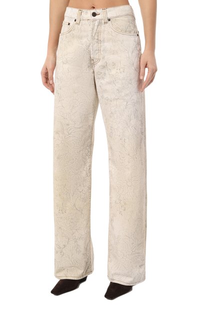 Джинсы DRIES VAN NOTEN кремового цвета по цене 79950 руб., арт. 232-010927-7460, фото 3 Джинсы DRIES VAN NOTEN, арт. 232-010927-7460, фото 3