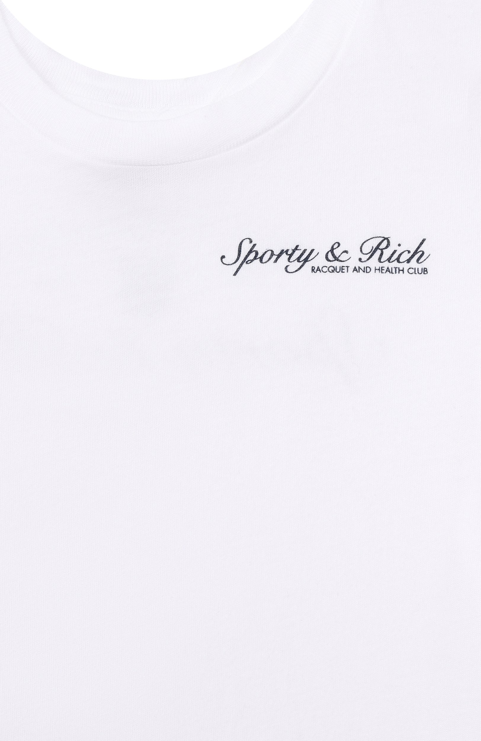 Хлопковая футболка SPORTY AND RICH, арт. T004875325WH01_001, фото 3