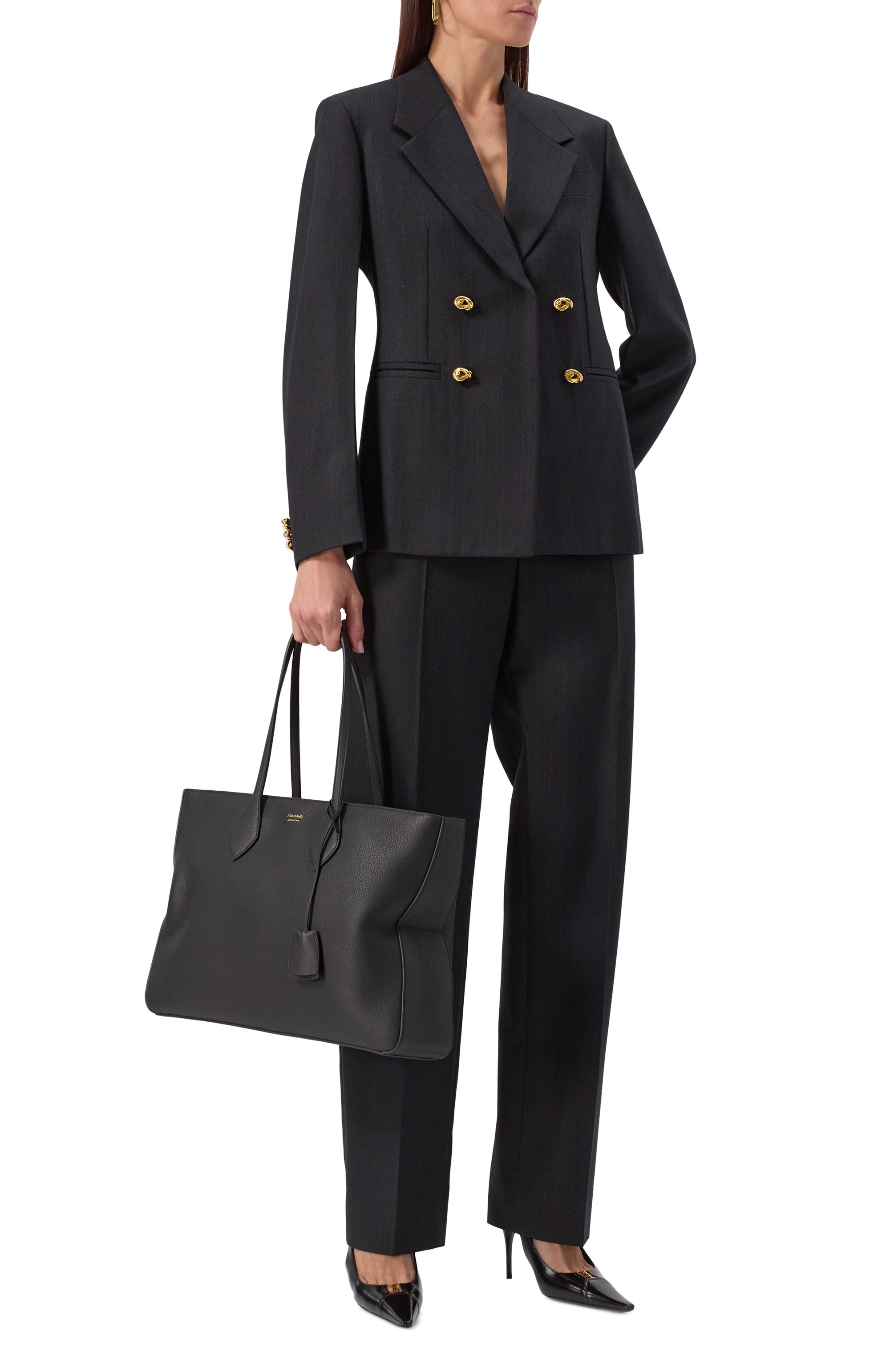 Сумка-тоут FERRAGAMO черного цвета по цене 263500 руб., арт. 219908/779336, фото 7 Сумка-тоут FERRAGAMO, арт. 219908/779336, фото 7