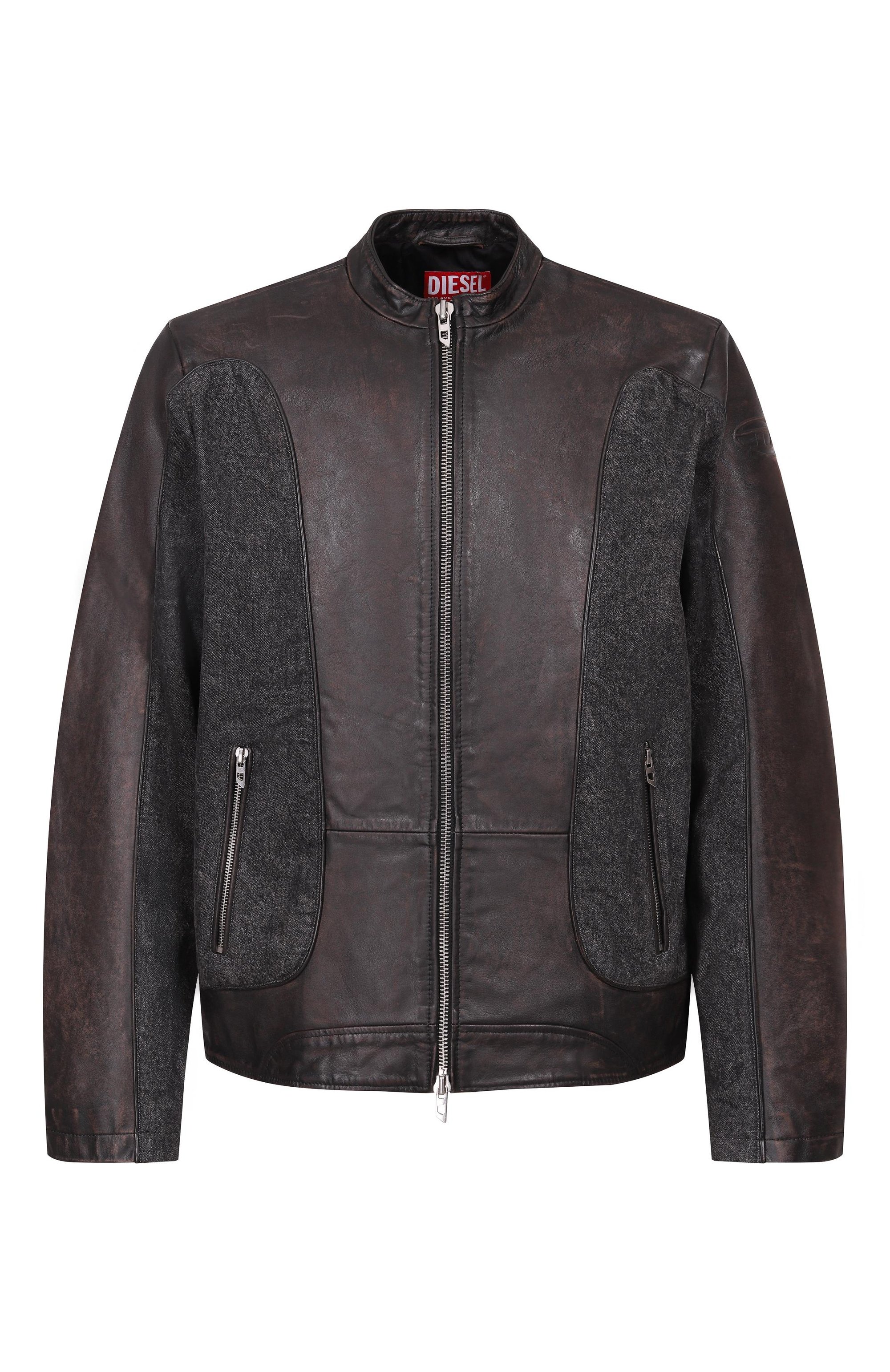 Кожаная куртка DIESEL темно-коричневого цвета по цене 85800 руб., арт. A21119/0GSBK, фото 1 Кожаная куртка DIESEL, арт. A21119/0GSBK, фото 1