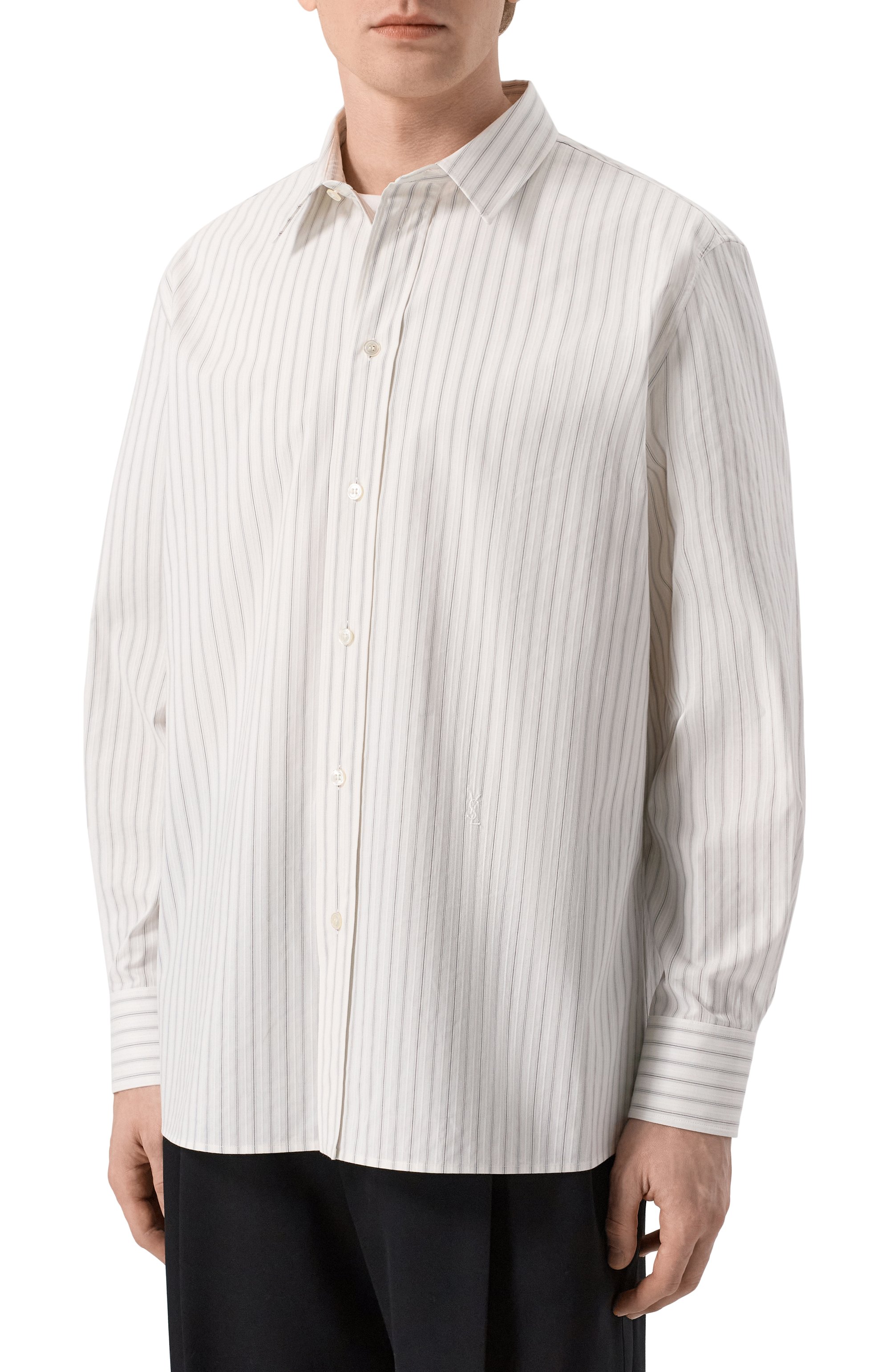 Хлопковая рубашка SAINT LAURENT, арт. 848033/Y5K82, фото 3