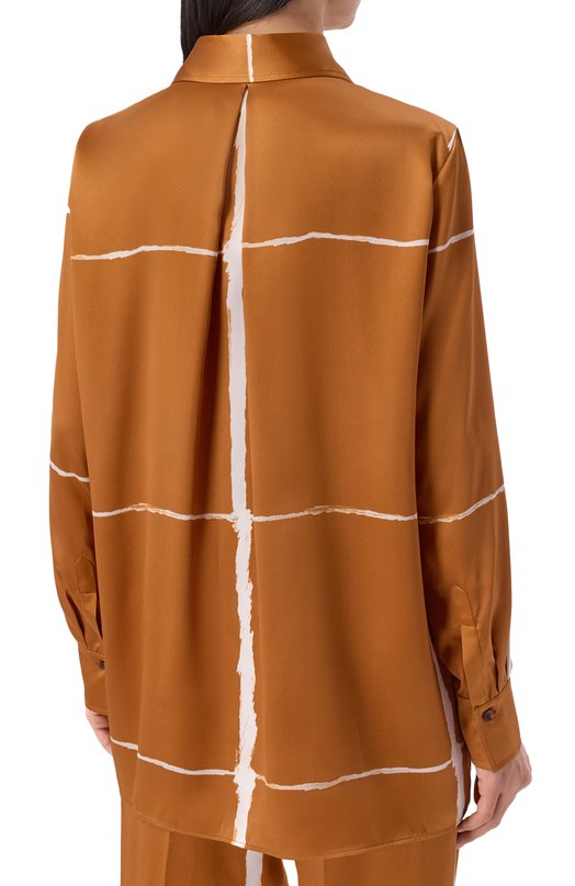 Атласная рубашка Kiton D61435K0873G07 Коричневый  D61435K0873G07 Фото 4