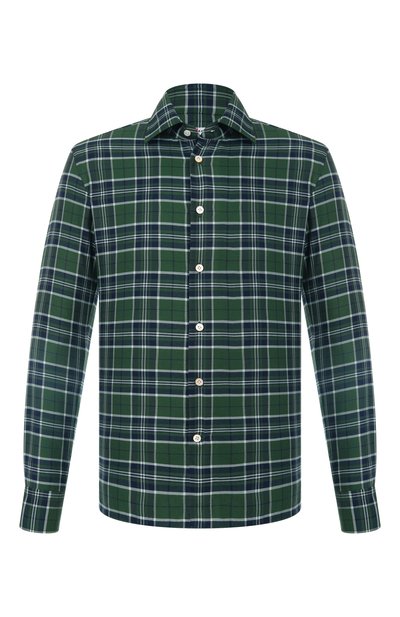 Мужская рубашка из хлопка и кашемира KITON, арт. UMCNERH0942007