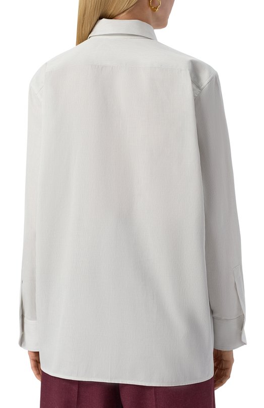 Хлопковая рубашка Saint Laurent 830240/Y5G30 Голубой  830240/Y5G30 Фото 4
