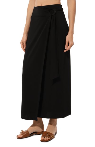 Парео из вискозы WEEKEND MAX MARA черного цвета по цене 27710 руб., арт. BEATO 241669106, фото 3 Парео из вискозы WEEKEND MAX MARA, арт. BEATO 241669106, фото 3