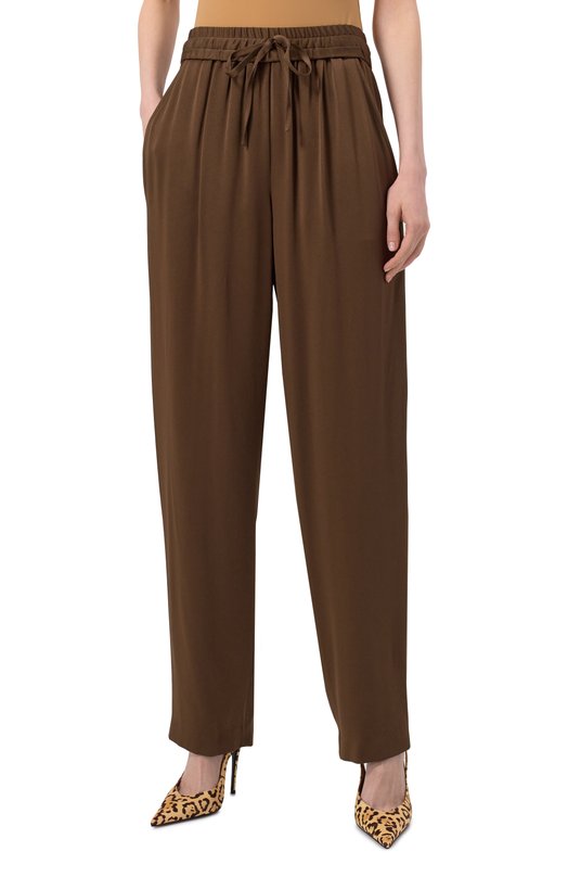 Атласные брюки Isabel Marant PA0522FA/C1J04I Коричневый  PA0522FA/C1J04I Фото 3
