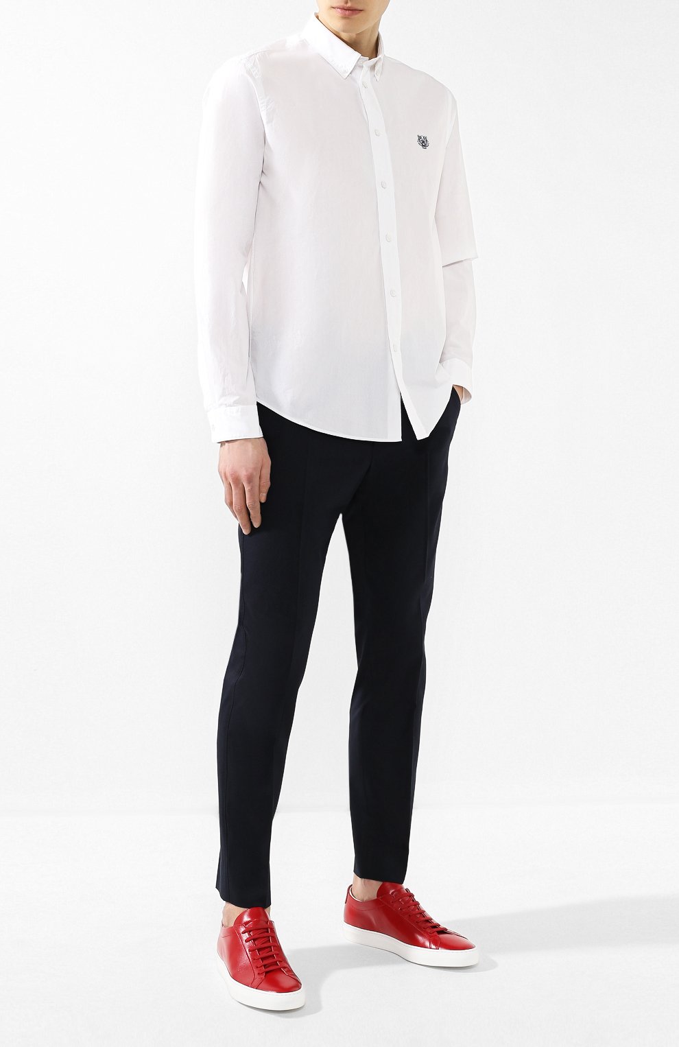 Кожаные кеды COMMON PROJECTS красного цвета по цене 36250 руб., арт. 2192, фото 2 Кожаные кеды COMMON PROJECTS, арт. 2192, фото 2