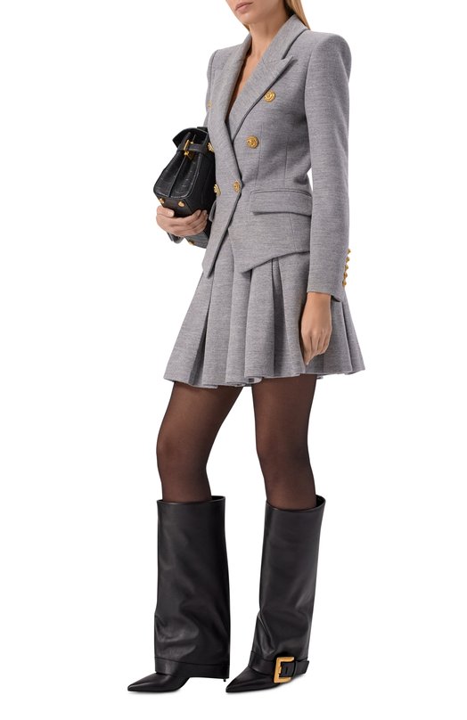 Кожаные сапоги Anthem 75 Balmain FN1TA143/LVIT Чёрный  FN1TA143/LVIT Фото 3