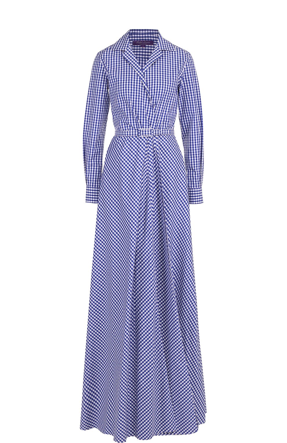 Хлопковое платье-рубашка в клетку с поясом RALPH LAUREN, арт. 290707886, фото 1