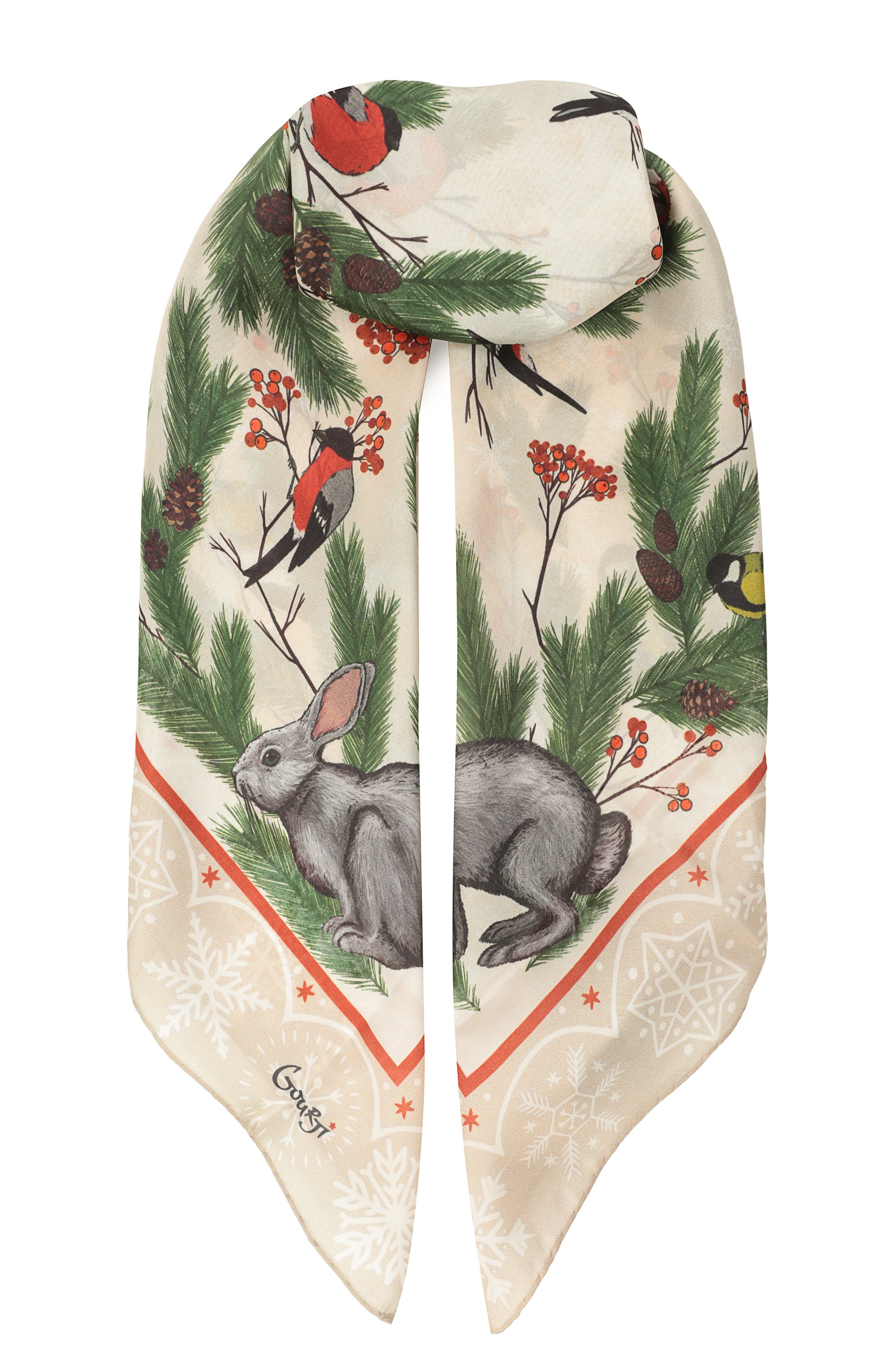 Шелковый платок зимний лес GOURJI, арт. 91133437/61172, фото 1