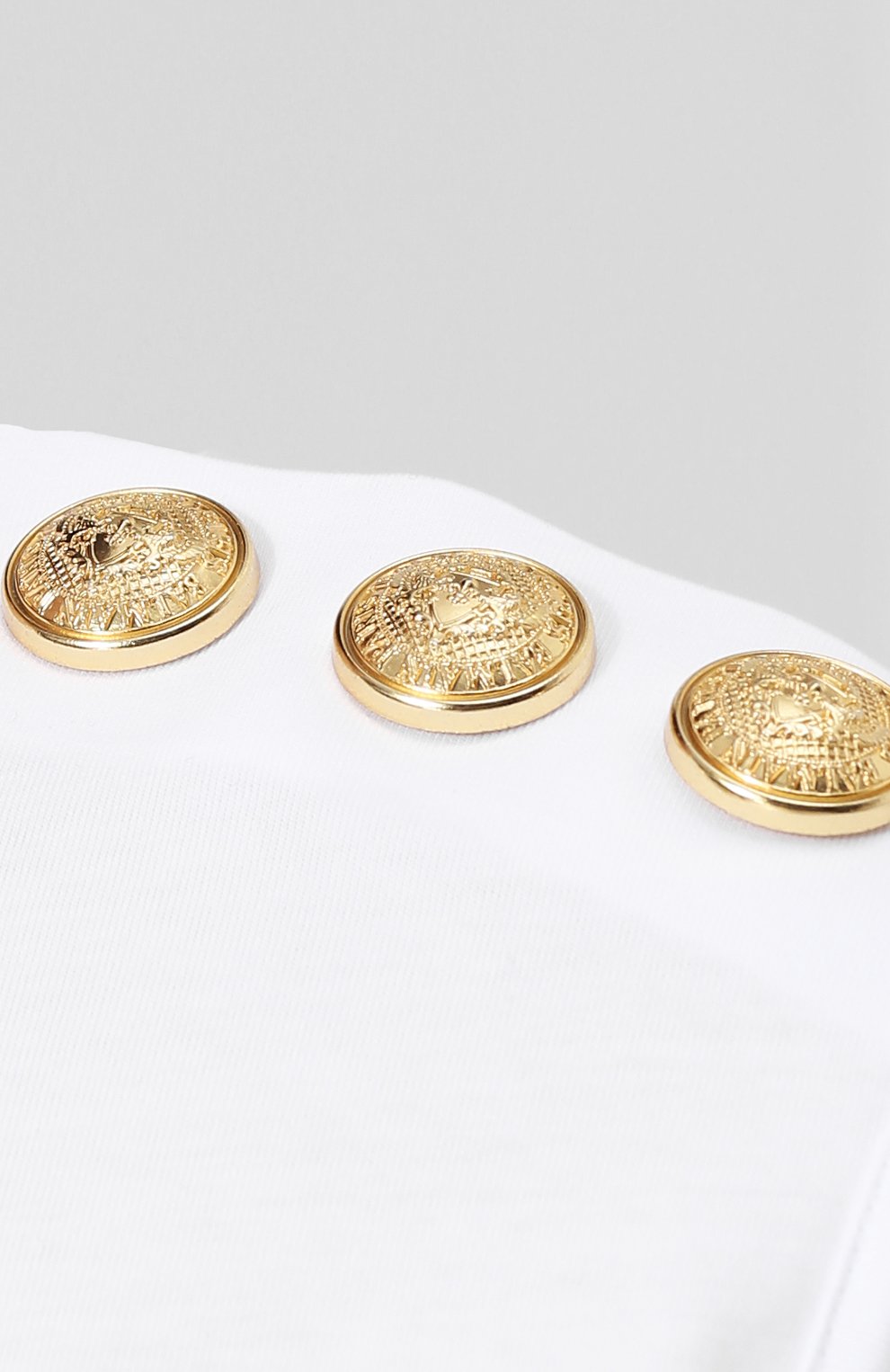 Хлопковый топ с логотипом бренда и контрастными пуговицами BALMAIN, арт. 148105/I001, фото 5