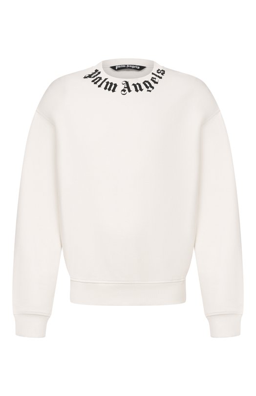 Хлопковый свитшот Palm Angels PMBA08HS26FLE004 Белый PMBA08HS26FLE004
