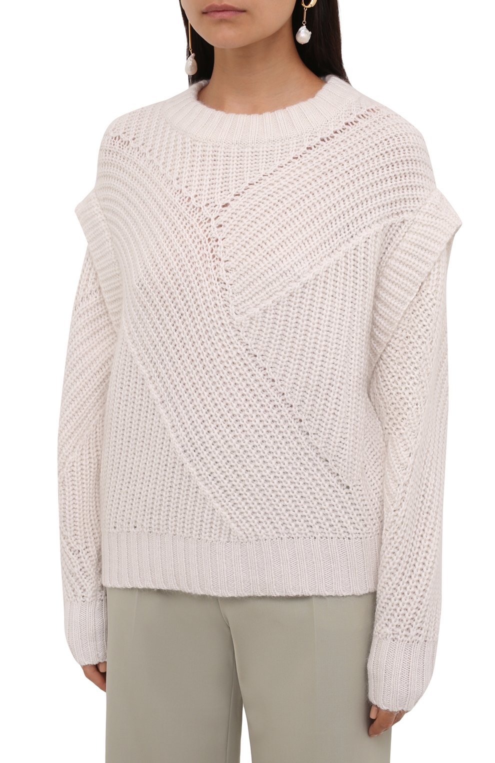 Шерстяной свитер IRO белого цвета по цене 55700 руб., арт. WP12ACIA, фото 3 Шерстяной свитер IRO, арт. WP12ACIA, фото 3