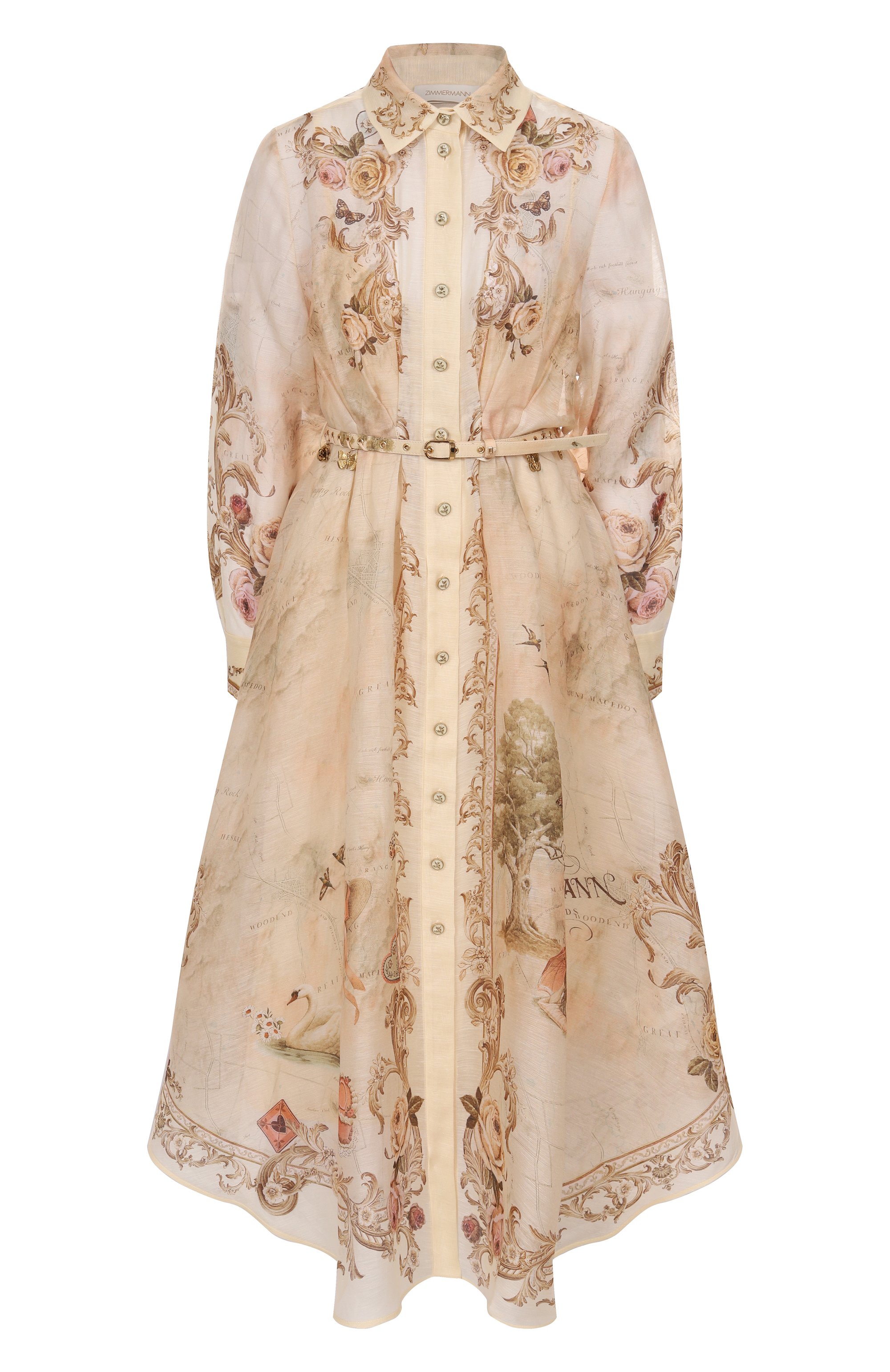Платье изо льна и шелка ZIMMERMANN бежевого цвета по цене 323500 руб., арт. 5351DF252, фото 1 Платье изо льна и шелка ZIMMERMANN, арт. 5351DF252, фото 1