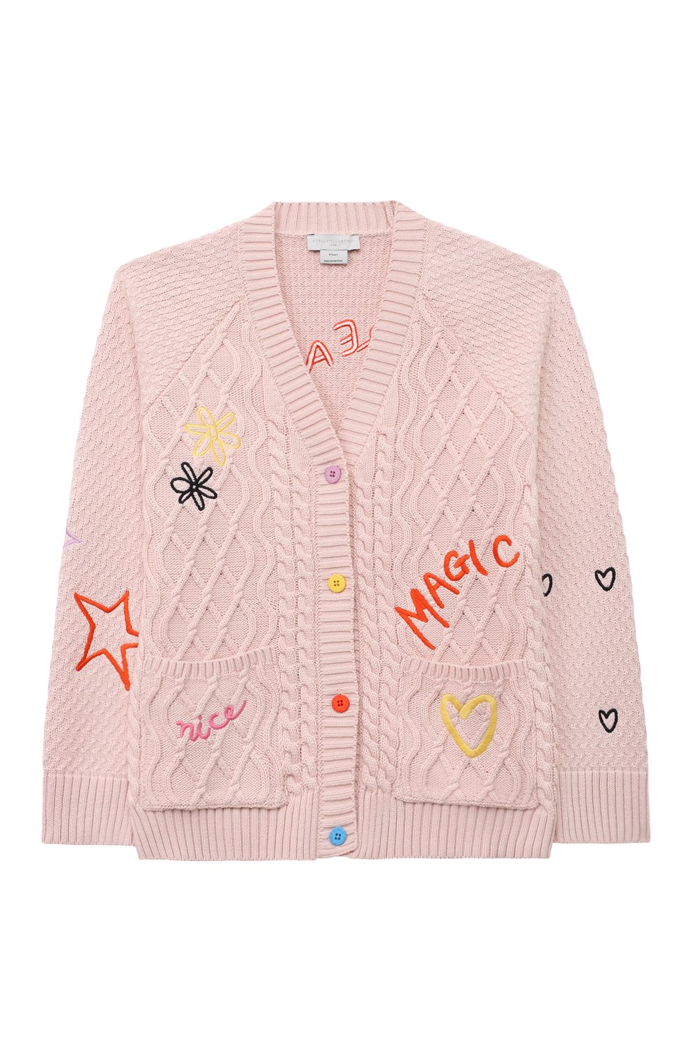 Хлопковый кардиган STELLA MCCARTNEY светло-розового цвета по цене 25900 руб., арт. TT9A50, фото 1 Хлопковый кардиган STELLA MCCARTNEY, арт. TT9A50, фото 1