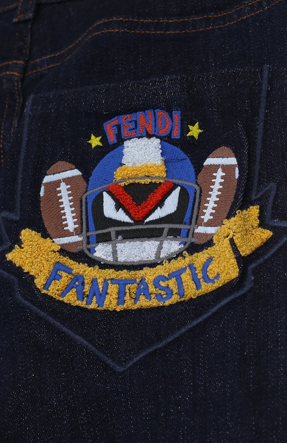 Джинсы прямого кроя с нашивкой FENDI, арт. JMF120/A190/10A-12A, фото 3