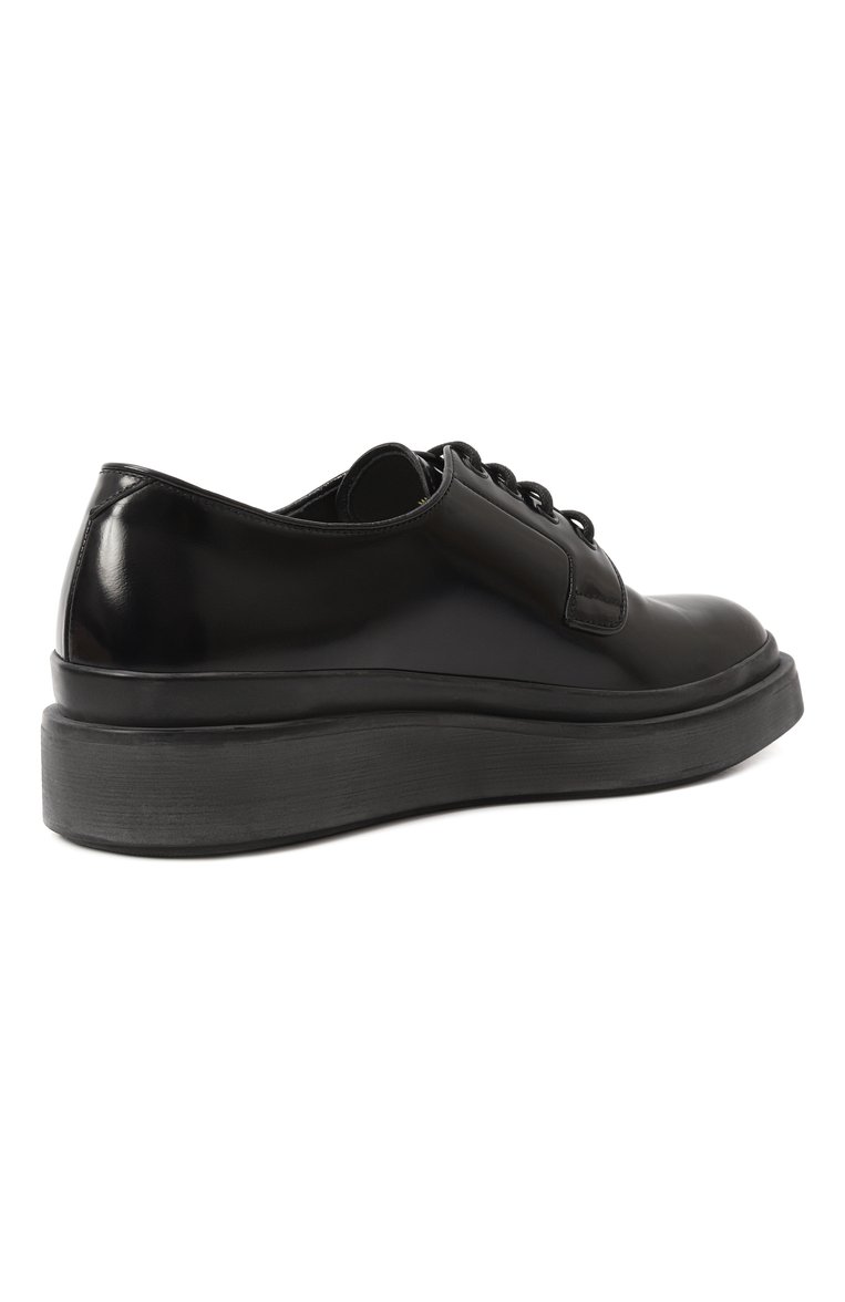 Мужские кожаные дерби PRADA черного цвета, арт. 2EE311-P39-F0002-G000 | Фото 5 (Материал внешний: Натуральная кожа; Стили: Классический; Нос: Не проставлено)