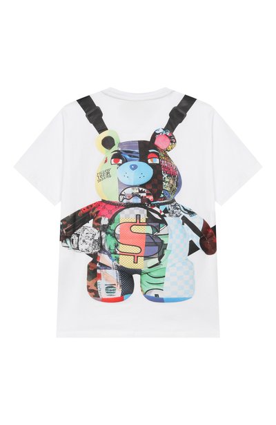 Хлопковая футболка SPRAYGROUND, арт. SPY1401/W0NDERFUL MIND BEAR BACKPACK WHITE REGULAR, фото 2
