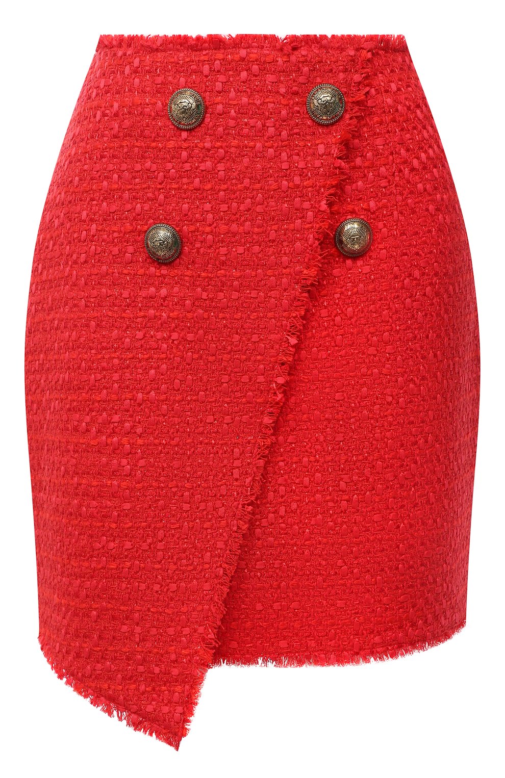 Юбка BALMAIN красного цвета по цене 142500 руб., арт. UF14059/X396, фото 1 Юбка BALMAIN, арт. UF14059/X396, фото 1