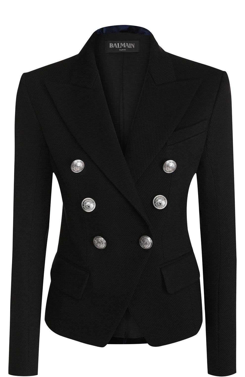 Двубортный приталенный жакет из смеси хлопка и шерсти BALMAIN, арт. 147004/C001, фото 1