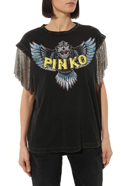 Хлопковая футболка PINKO, арт. 100739-A00J, фото 3