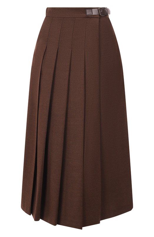 Шерстяная юбка-плиссе Weekend Max Mara FAST0S0 Коричневый FAST0S0
