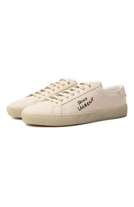Текстильные кеды Court Classic Saint Laurent 610648/GUP10 Кремовый 610648/GUP10