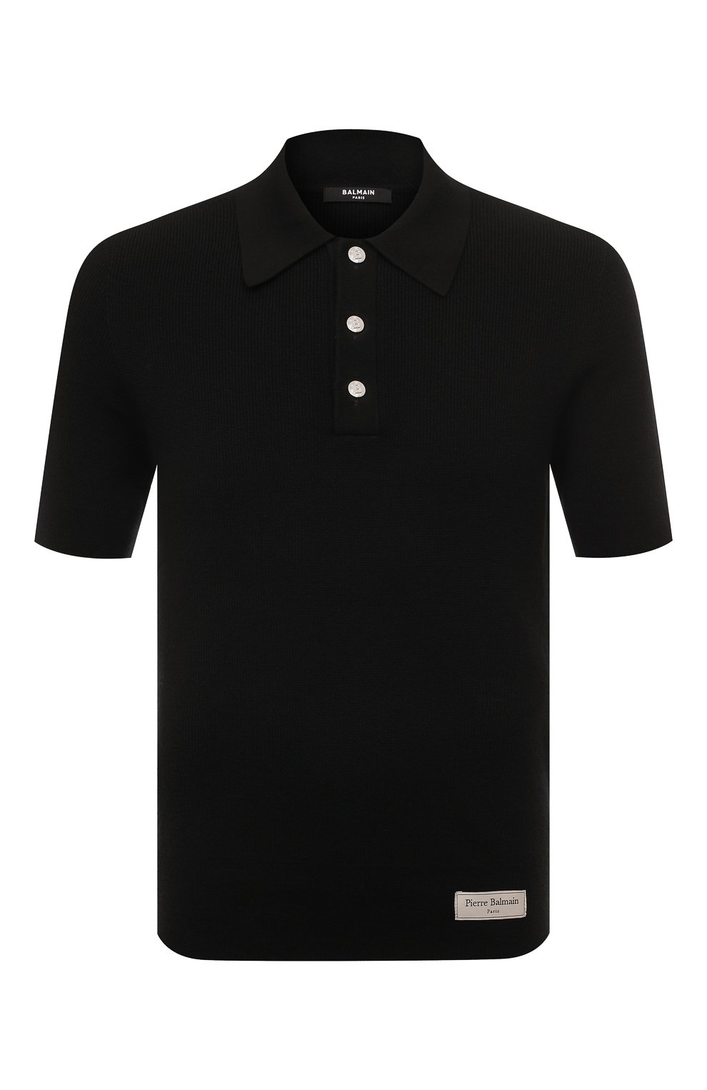 Шерстяное поло BALMAIN черного цвета по цене 94150 руб., арт. DH1GB066/KE93, фото 1 Шерстяное поло BALMAIN, арт. DH1GB066/KE93, фото 1