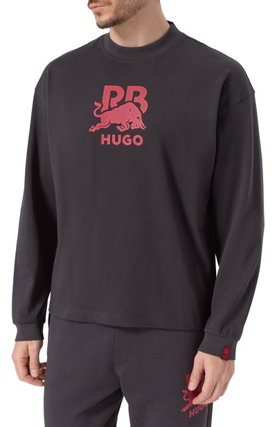 Хлопковый свитшот hugo x rb HUGO темно-серого цвета по цене 10950 руб., арт. 50551830, фото 3 Хлопковый свитшот hugo x rb HUGO, арт. 50551830, фото 3