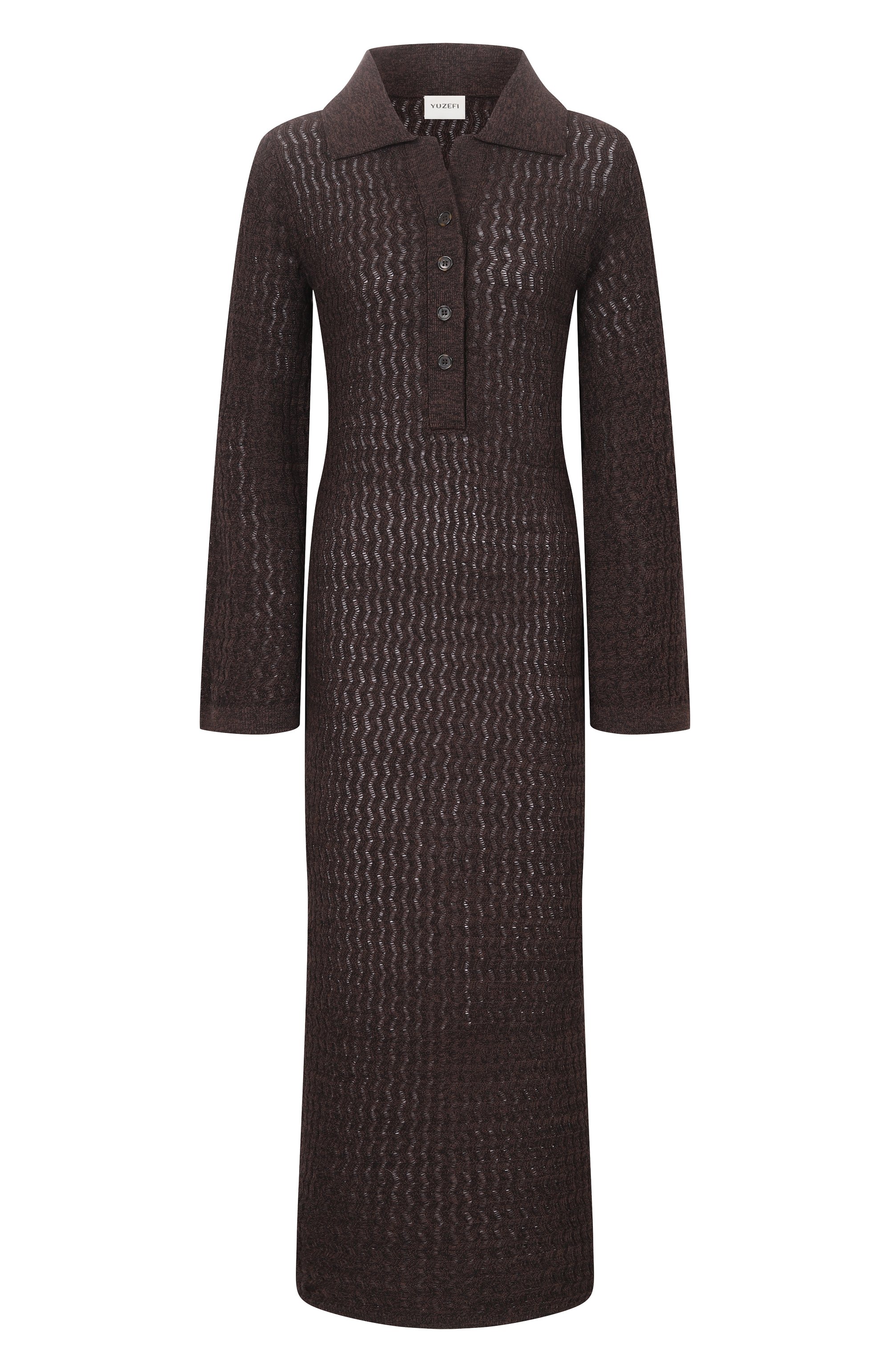 Платье из хлопка и льна YUZEFI, арт. TALIA-EYELASH DRESS/KNIT, фото 1