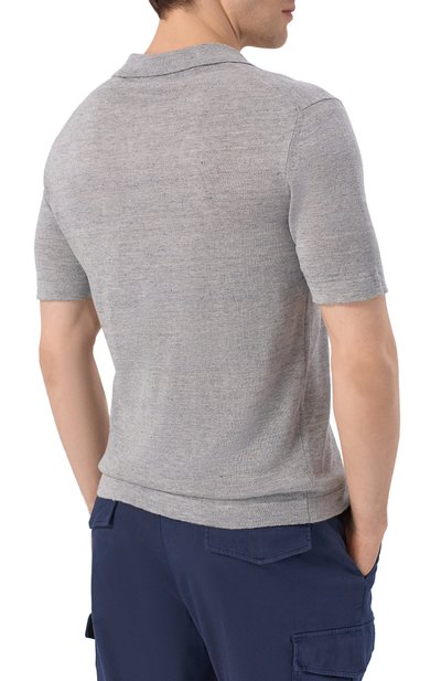 Поло изо льна и шелка ANDREA CAMPAGNA, арт. M5426-8087, фото 4