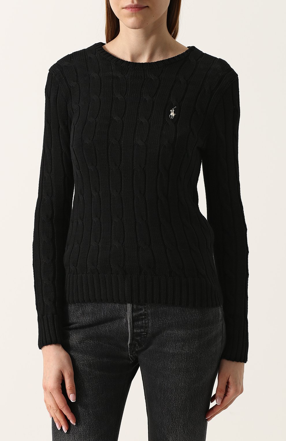 Хлопковый пуловер POLO RALPH LAUREN черного цвета по цене 19650 руб., арт. 211580009, фото 3 Хлопковый пуловер POLO RALPH LAUREN, арт. 211580009, фото 3