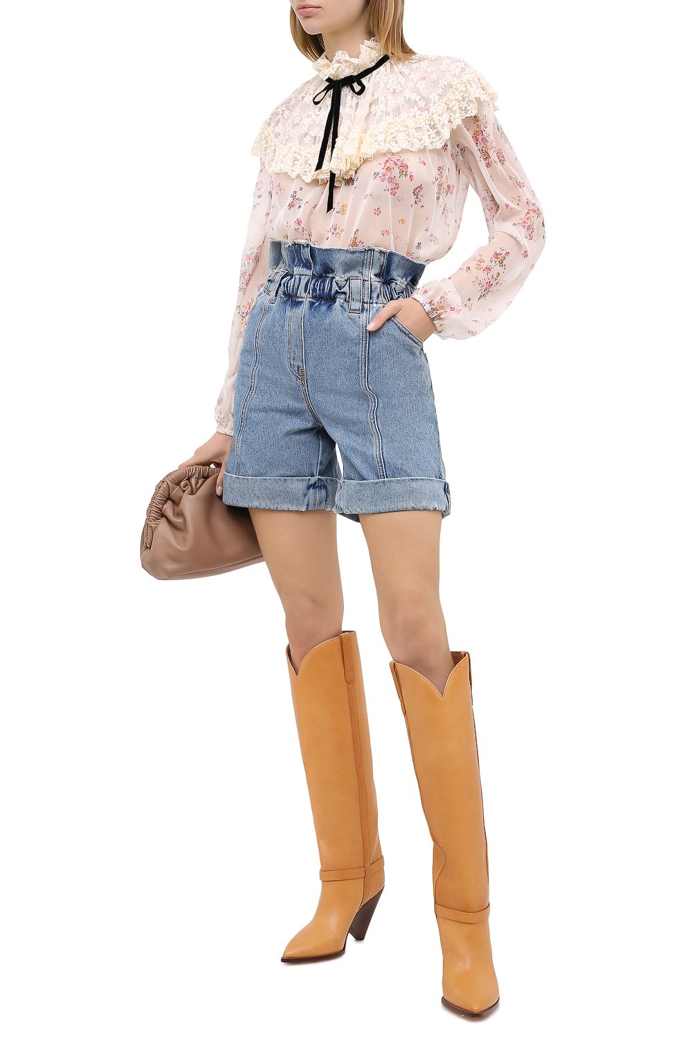 Джинсовые шорты PHILOSOPHY DI LORENZO SERAFINI голубого цвета по цене 35950 руб., арт. J0309/5730, фото 2 Джинсовые шорты PHILOSOPHY DI LORENZO SERAFINI, арт. J0309/5730, фото 2