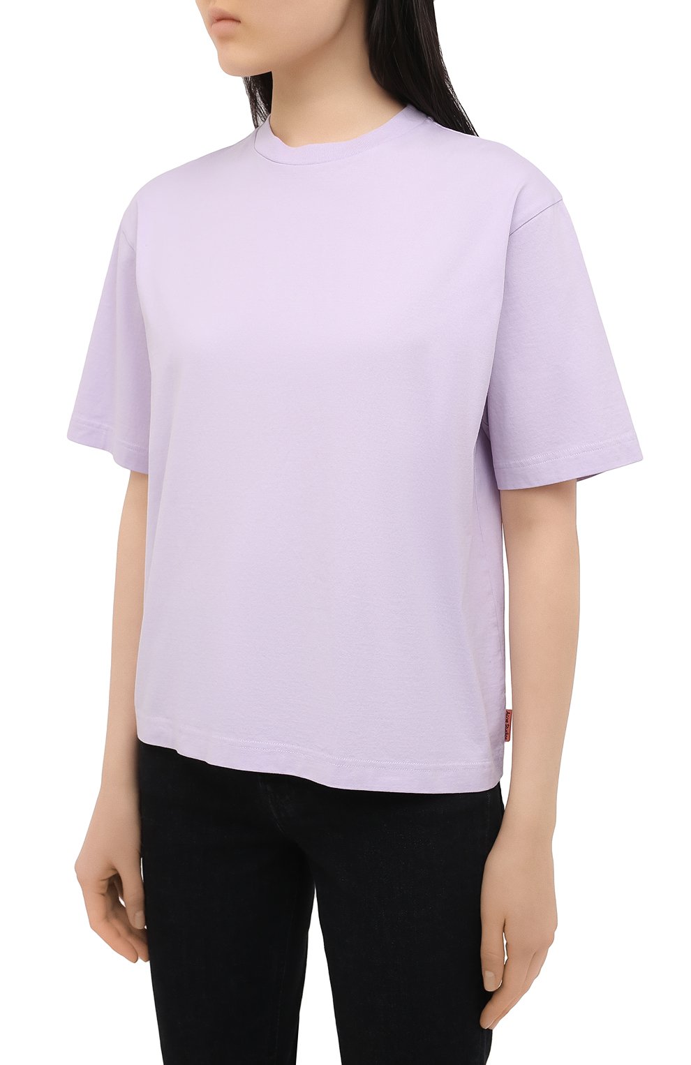 Хлопковая футболка ACNE STUDIOS сиреневого цвета по цене 18700 руб., арт. AL0195, фото 3 Хлопковая футболка ACNE STUDIOS, арт. AL0195, фото 3