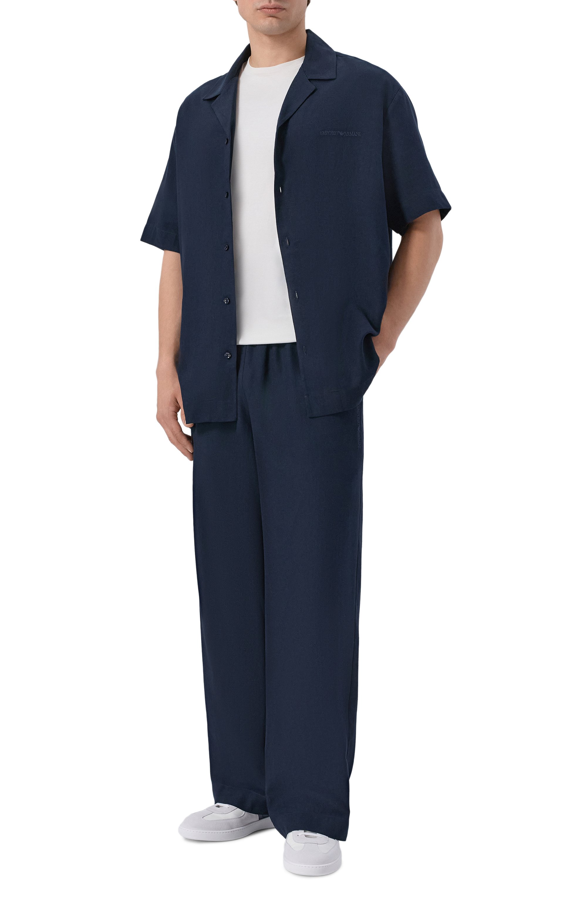 Брюки изо льна и вискозы EMPORIO ARMANI, арт. EM000586/AF20590, фото 2