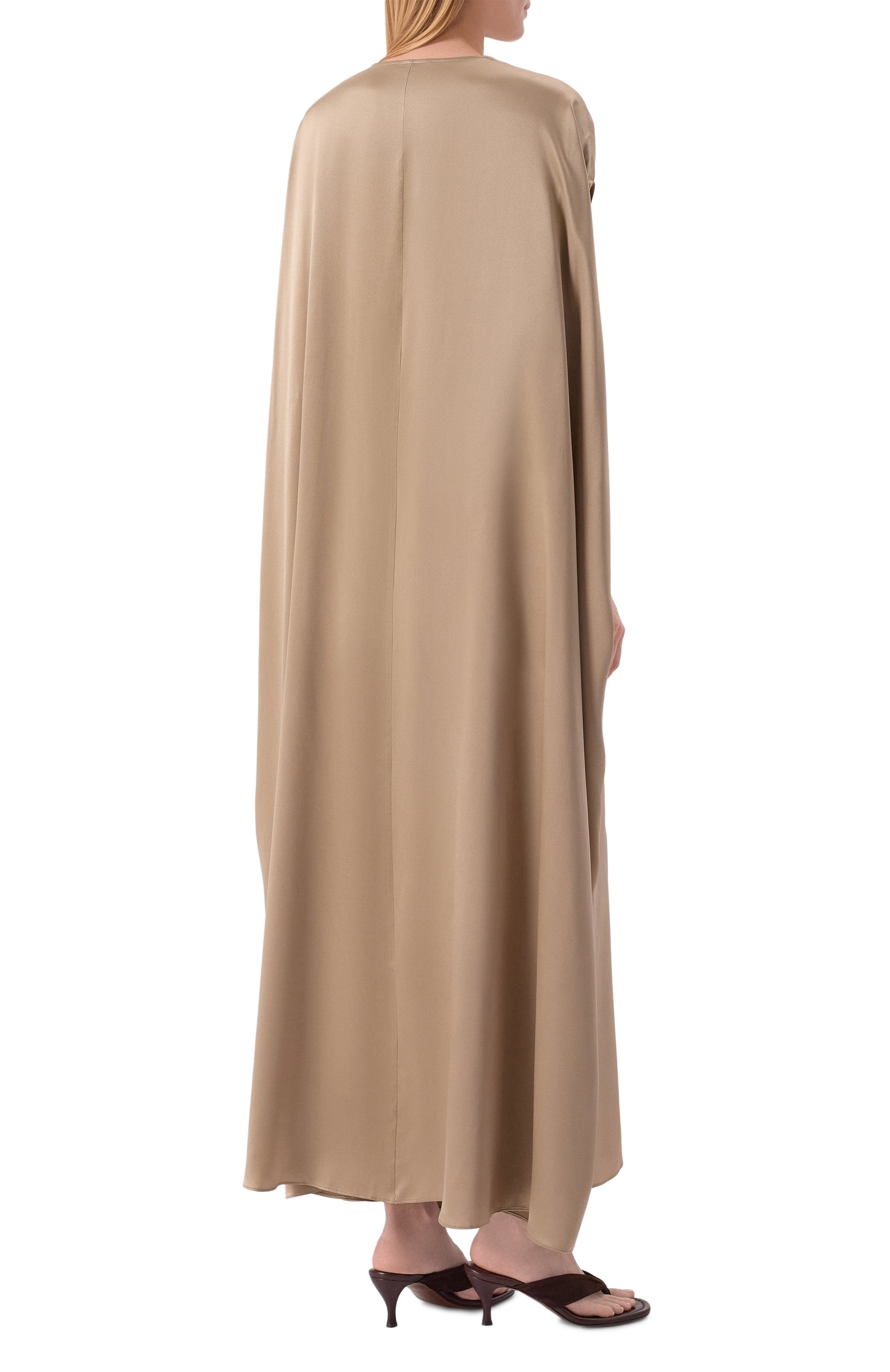 Атласное платье CO бежевого цвета по цене 129000 руб., арт. 4497NLSC-S26, фото 3 Атласное платье CO, арт. 4497NLSC-S26, фото 3