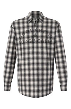 Мужская хлопковая рубашка DSQUARED2 черно-белого цвета, арт. S74DM0918/D35161 | Фото 1 (Материал сплава: Проставлено; Драгоценные камни: Проставлено; Материал внешний: Хлопок; Длина (для топов): Удлиненные; Рукава: Длинные; Принт: Клетка; Стили: Кэжуэл; Случай: Повседневный; Манжеты: На пуговицах; Воротник: Кент)
