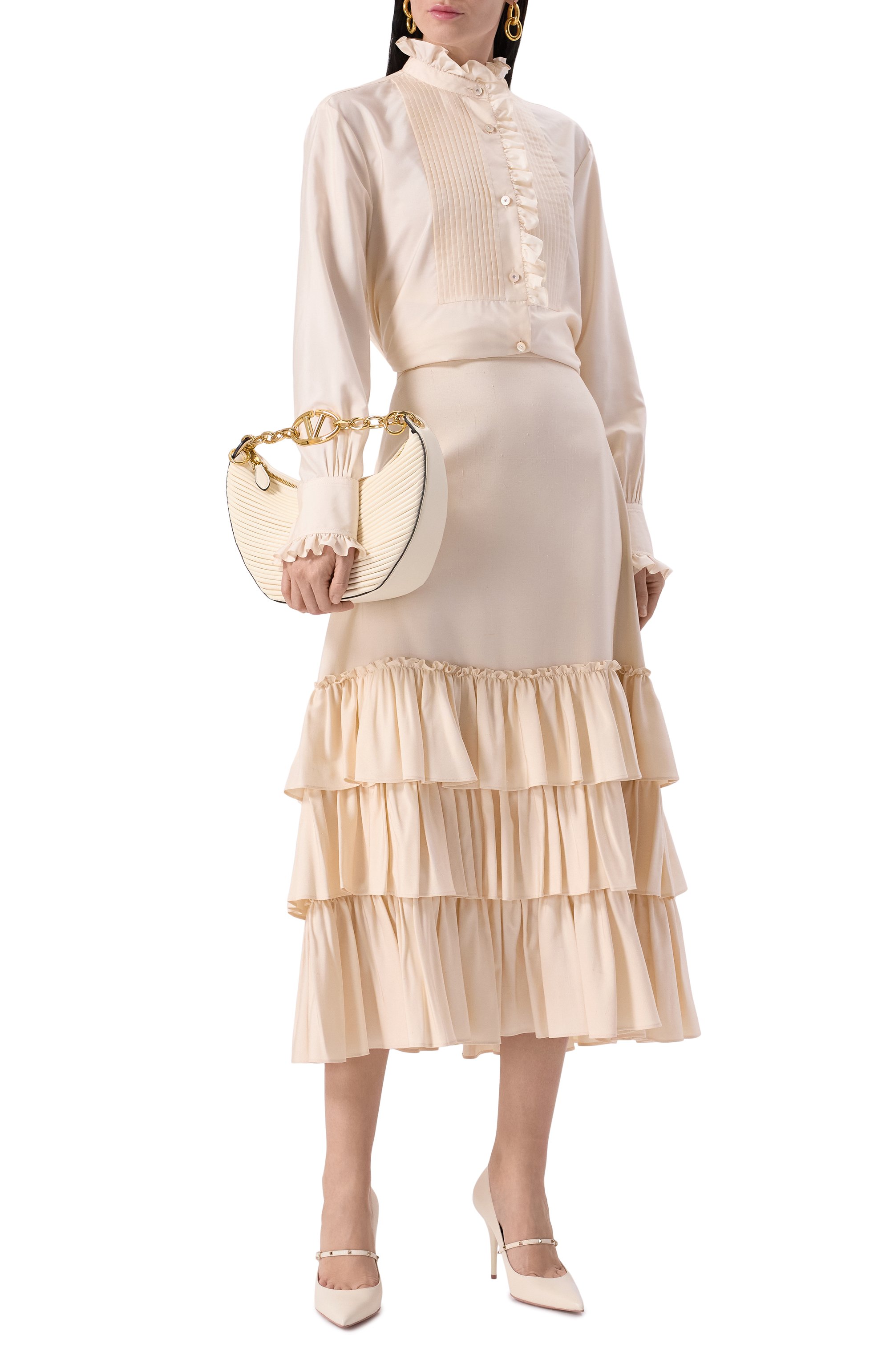 Шелковая юбка VALENTINO, арт. 6B3RACM690G, фото 2