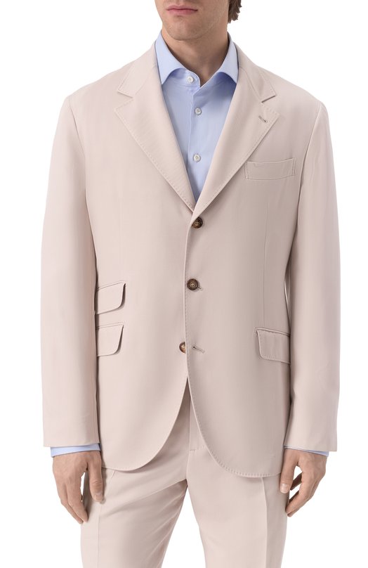 Шелковый костюм Brunello Cucinelli MB412LDWH Бежевый  MB412LDWH Фото 4