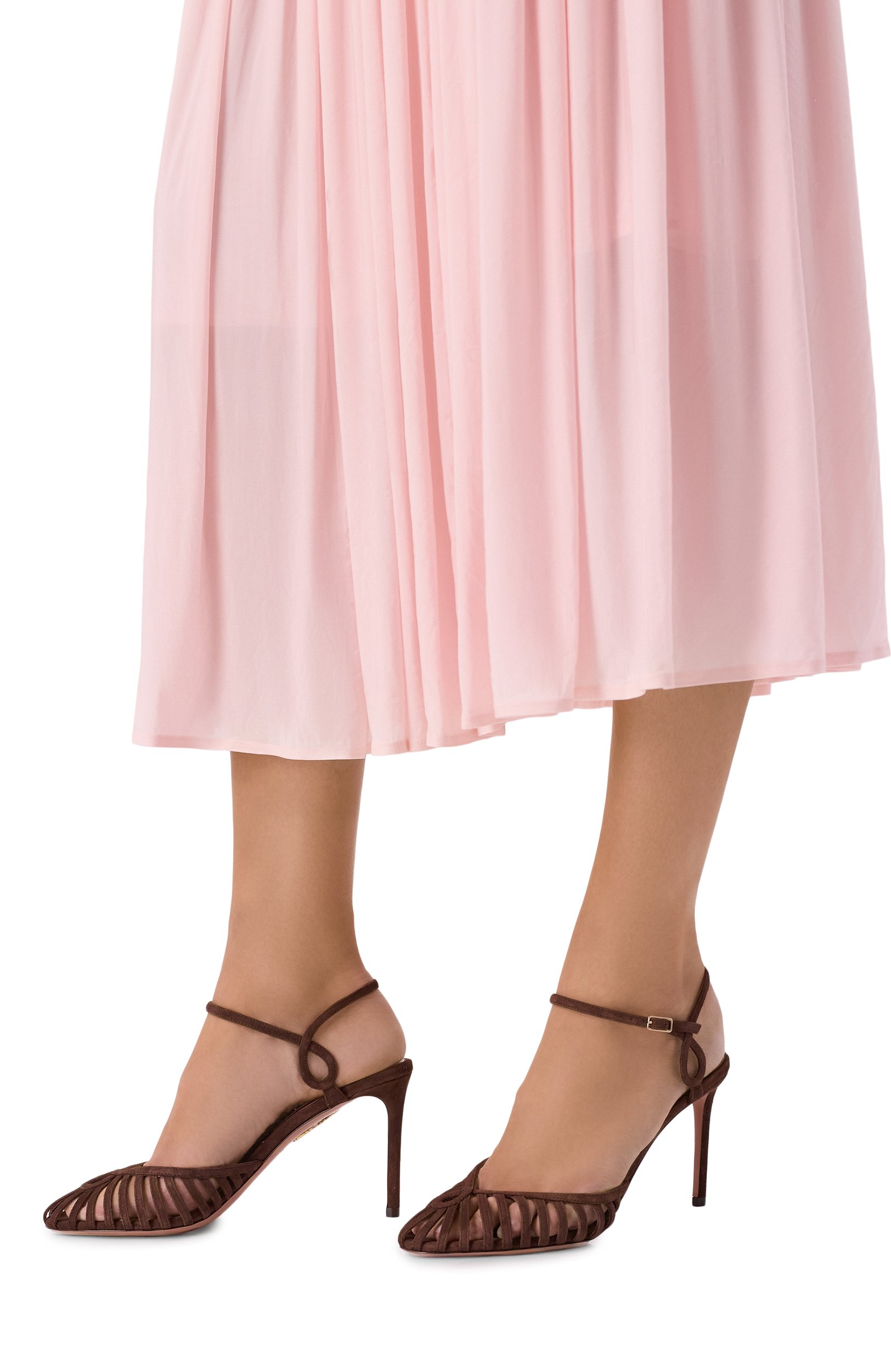Замшевые туфли sweet surrender 85 AQUAZZURA темно-коричневого цвета по цене 105000 руб., арт. SWRMIDP0-SUE-ESP, фото 2 Замшевые туфли sweet surrender 85 AQUAZZURA, арт. SWRMIDP0-SUE-ESP, фото 2