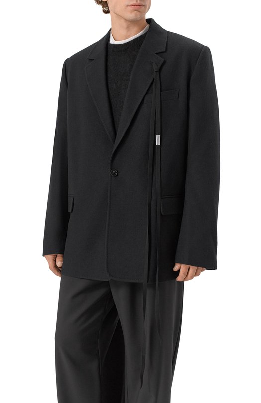 Шерстяной пиджак Ann Demeulemeester B0011594/FA207 Чёрный  B0011594/FA207 Фото 3
