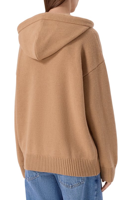 Худи из шерсти и кашемира MSGM 3940MM205/257596 Бежевый  3940MM205/257596 Фото 4