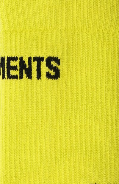 Хлопковые носки VETEMENTS желтого цвета по цене 11450 руб., арт. UA52S0100Y 2906/W, фото 2 Хлопковые носки VETEMENTS, арт. UA52S0100Y 2906/W, фото 2