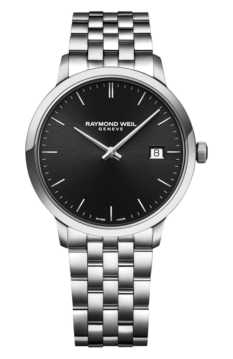 Мужские часы toccata men's classic RAYMOND WEIL бесцветного цвета, арт. 5485-ST-20001 | Фото 1 (Региональные ограничения белый список (Axapta Mercury): Не проставлено; Механизм: Кварц; Цвет циферблата: Чёрный; Нос: Не проставлено; Материал корпуса: Сталь; Ограничения доставки: m-style)