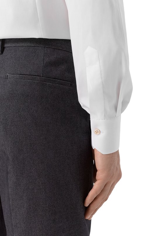 Хлопковая сорочка Kiton UCCH0948301 Белый  UCCH0948301 Фото 5