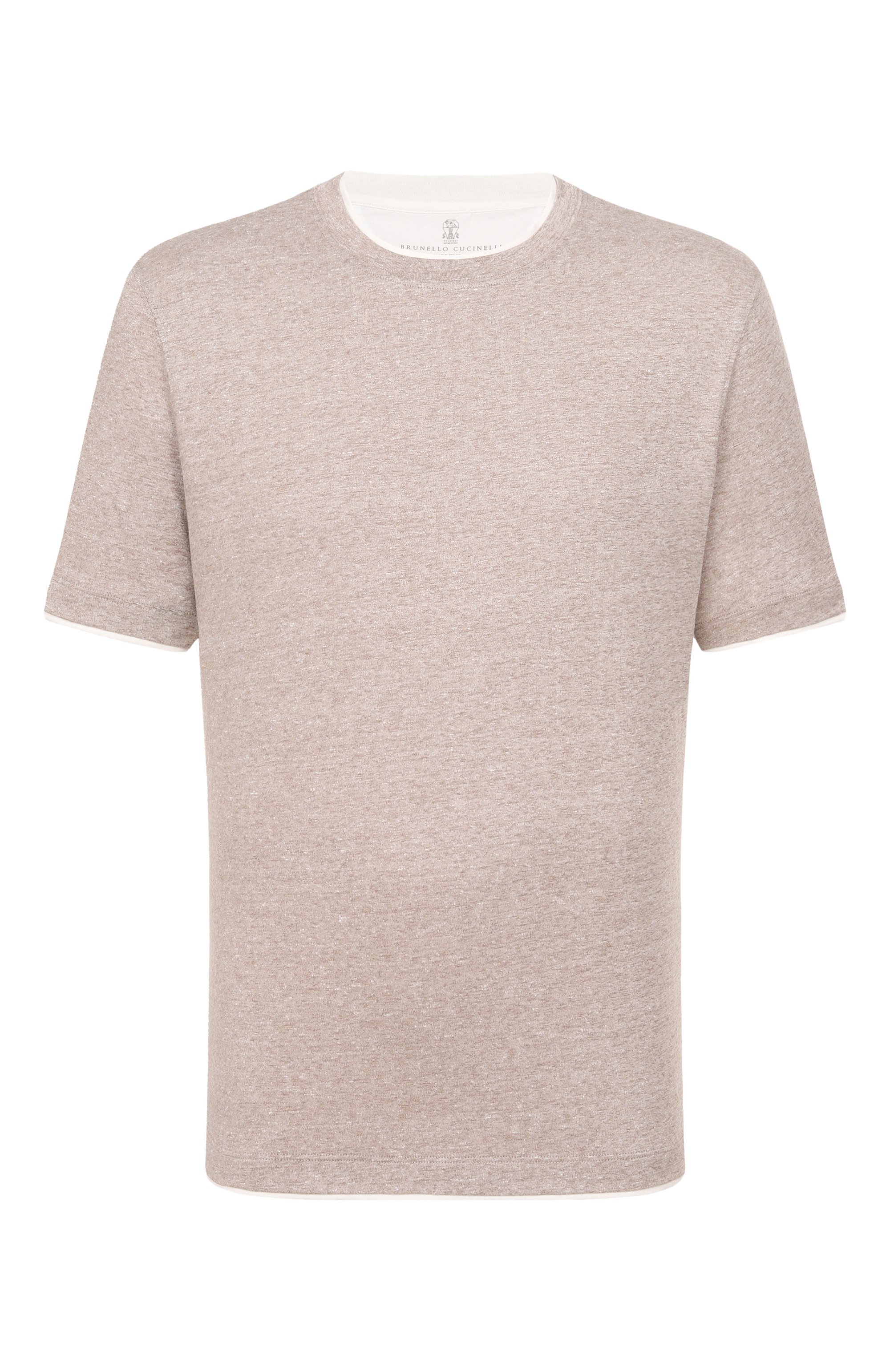 Футболка изо льна и хлопка BRUNELLO CUCINELLI, арт. MW8357427, фото 1