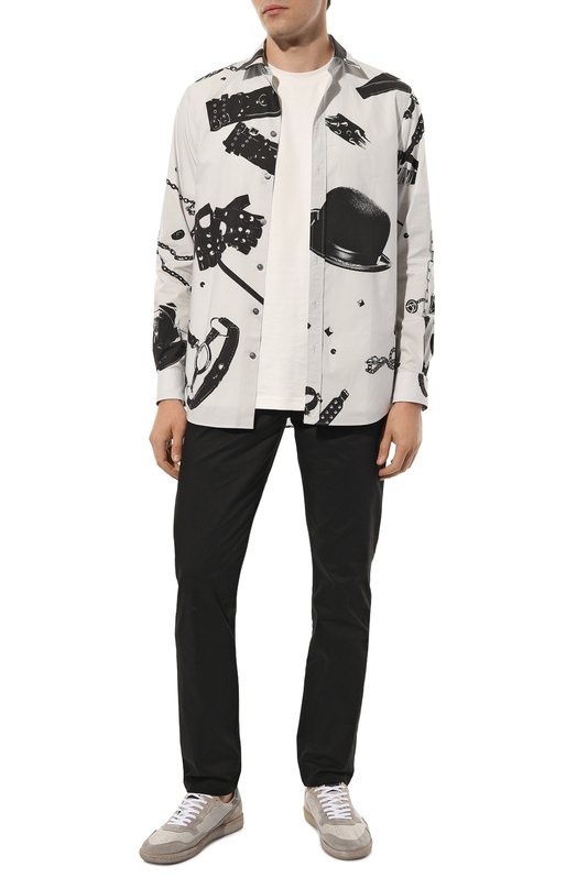 Хлопковая рубашка Moschino Чёрный, белый, фото 2