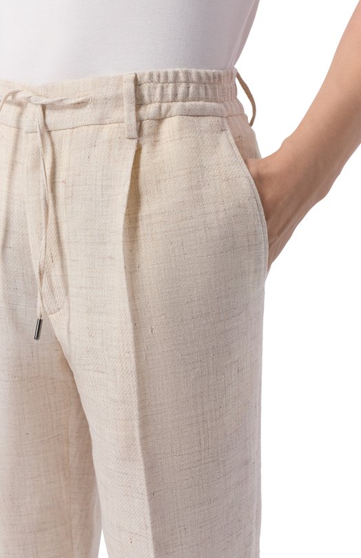 Брюки из хлопка и льна MVST M26.CSM.T414/665-C0/LINEN Бежевый  M26.CSM.T414/665-C0/LINEN Фото 5