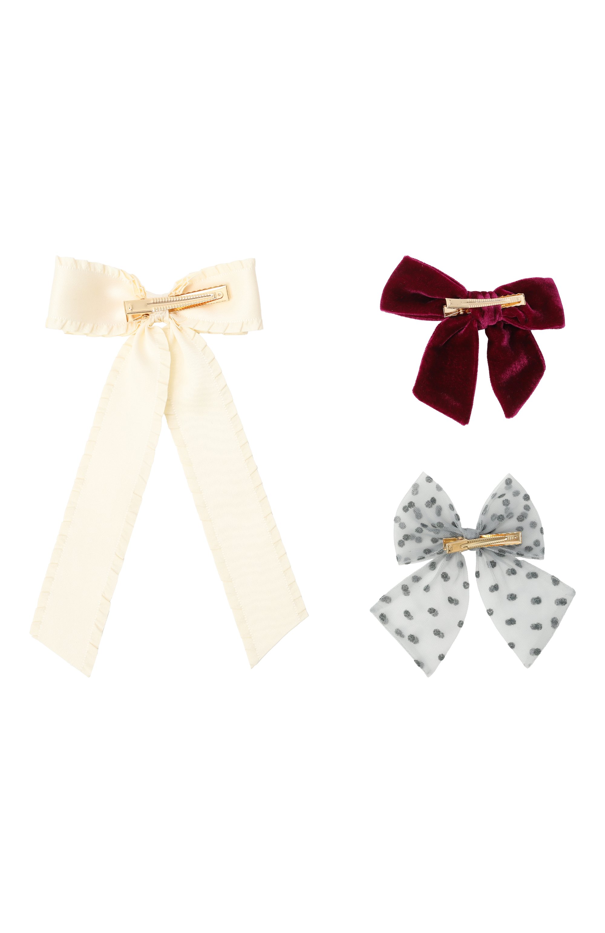 Комплект из трех бантов PINK.OLIVKA разноцветного цвета по цене 8420 руб., арт. PO-70251, фото 2 Комплект из трех бантов PINK.OLIVKA, арт. PO-70251, фото 2