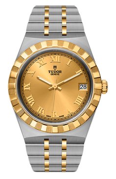 Женские часы tudor royal TUDOR бесцветного цвета, арт. 28403/91043/CHAMPAGNE ROM | Фото 1 (Региональные ограничения белый список (Axapta Mercury): RU, Не проставлено; Механизм: Автомат; Нос: Не проставлено; Материал корпуса: Жёлтое золото, Сталь)